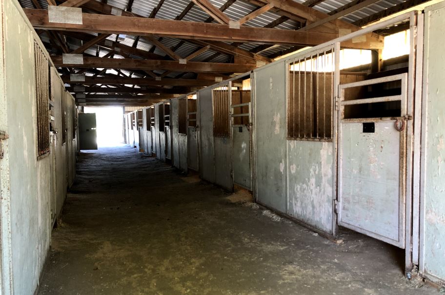 Inside view of the stables
