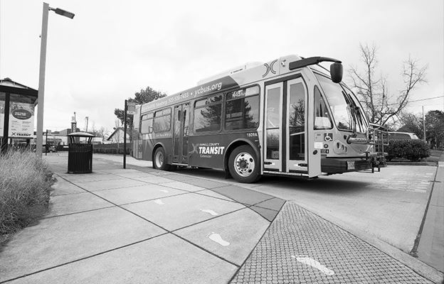 Bus parked at bus stop